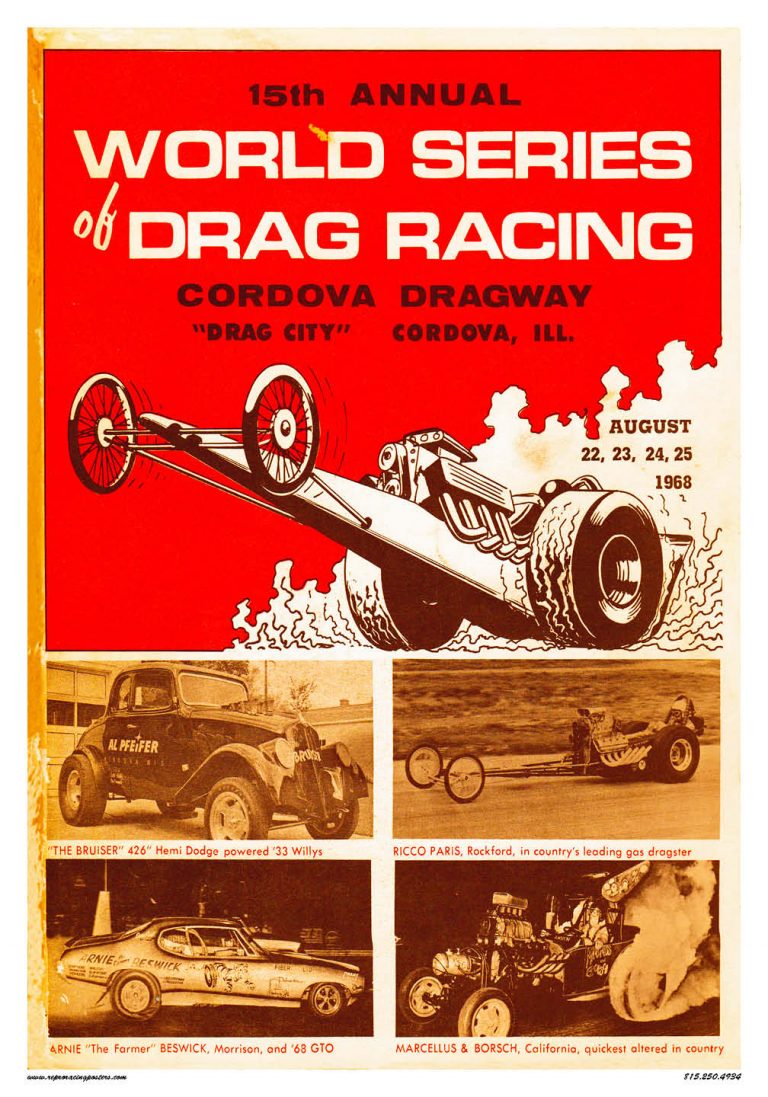 Cordova World Series of Drag Racing Poster 1968 CrashDaddy Racing